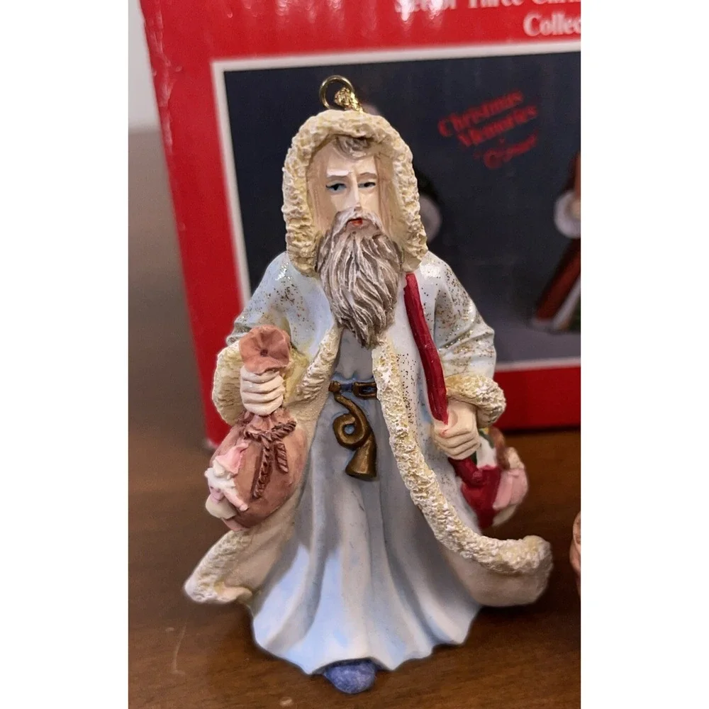 3 Arnart Original Santa Claus CHRISTMAS ORNAMENTS Kitschy Taiwan‎ 1988